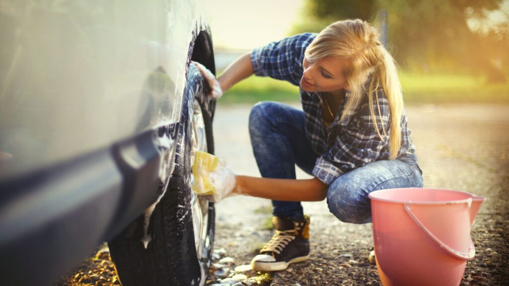 Lean Principles-Woman detailing car