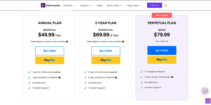 Wondershare pricing 